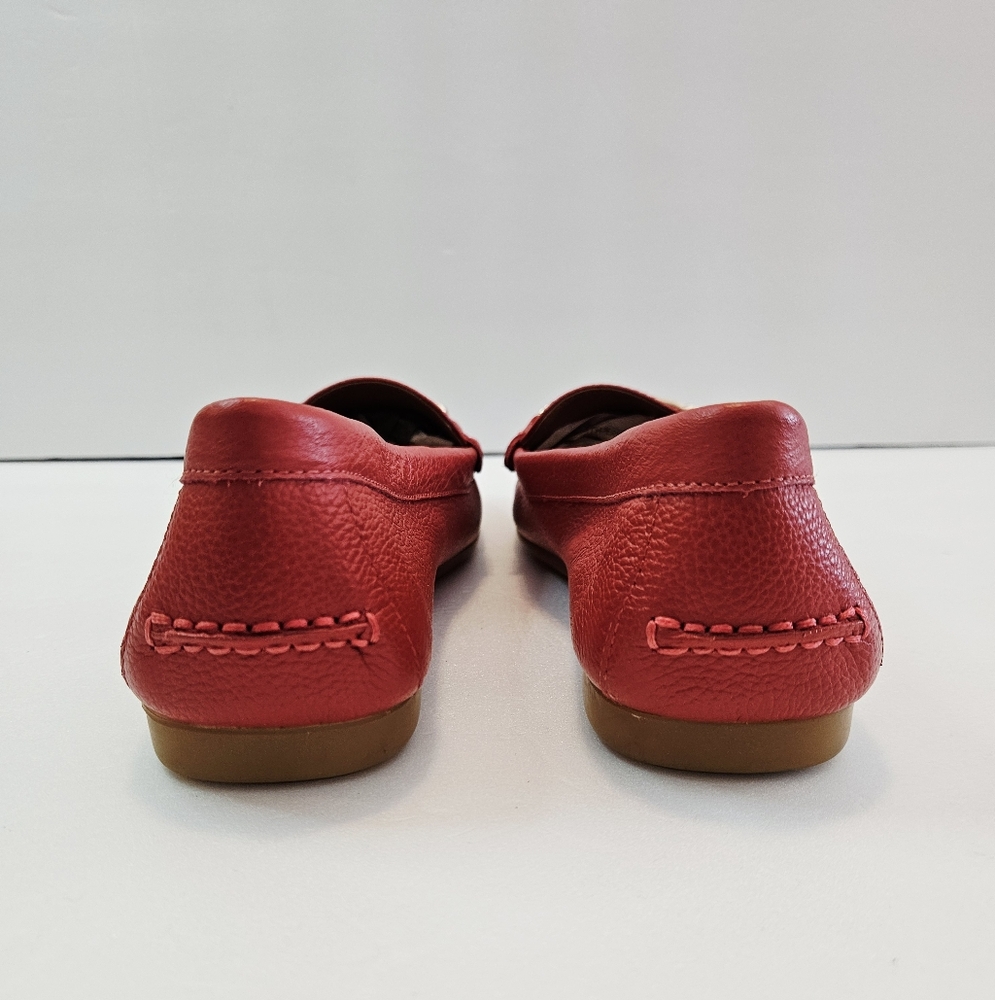 Coach Olive Loafer 8.5B Peach Pebble Grain Leather SlipOn Flat Shoes A7751 - Picture 7 of 11